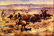 Charles M Russell The Round Up oil painting picture wholesale